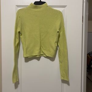 Neon green long sleeve RVCA shirt